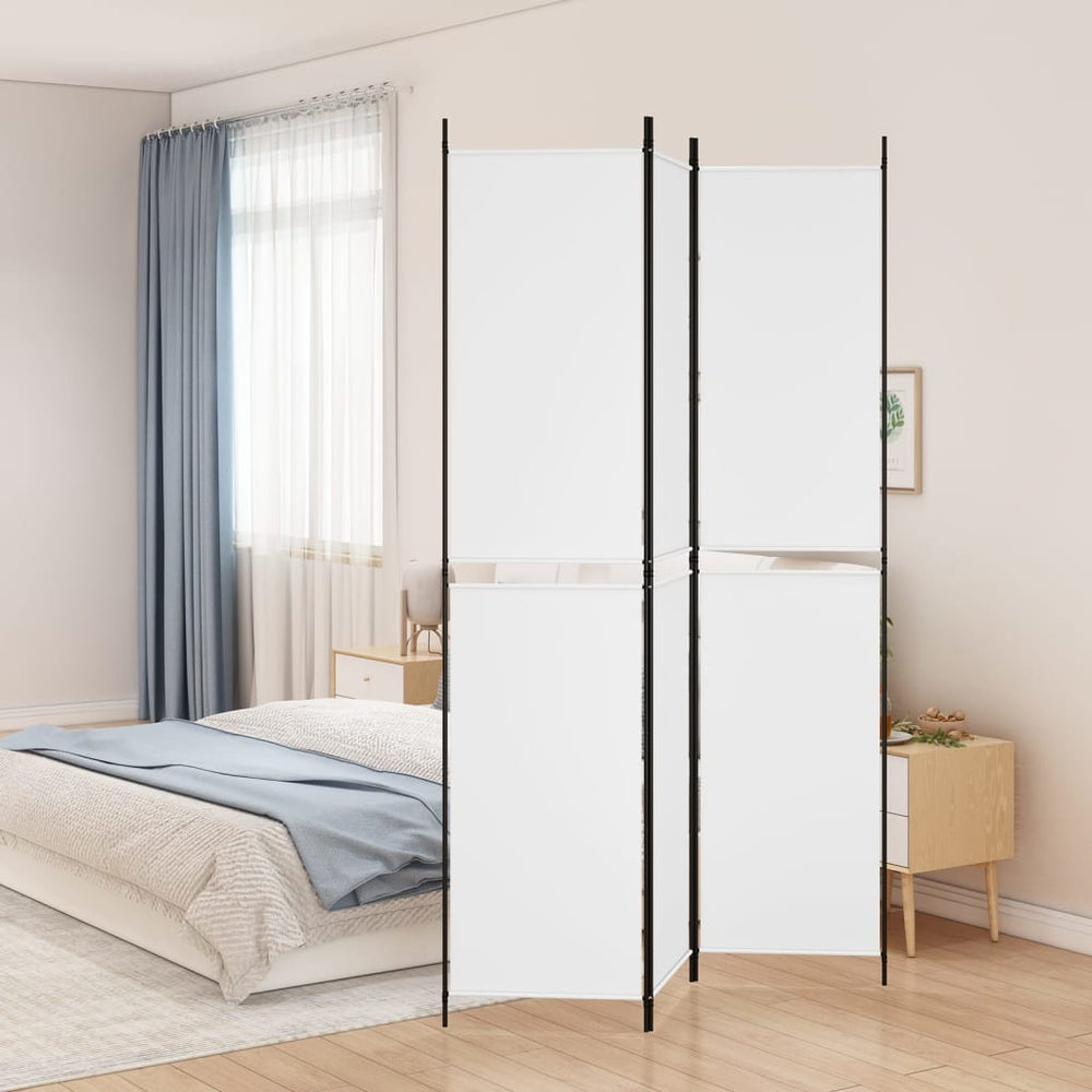 Room divider, 3-panel, white, 150x220cm, fabric