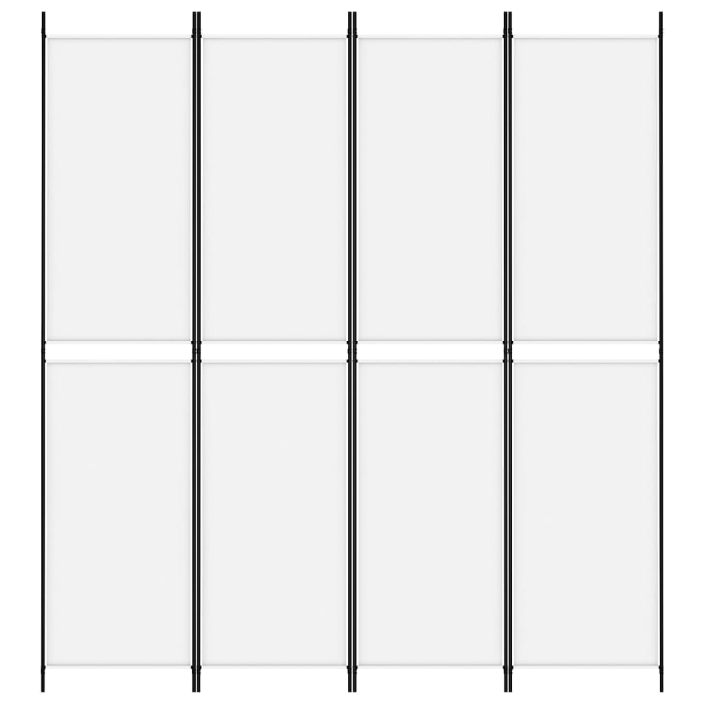 Room divider, 4-panel, white, 200x220cm, fabric