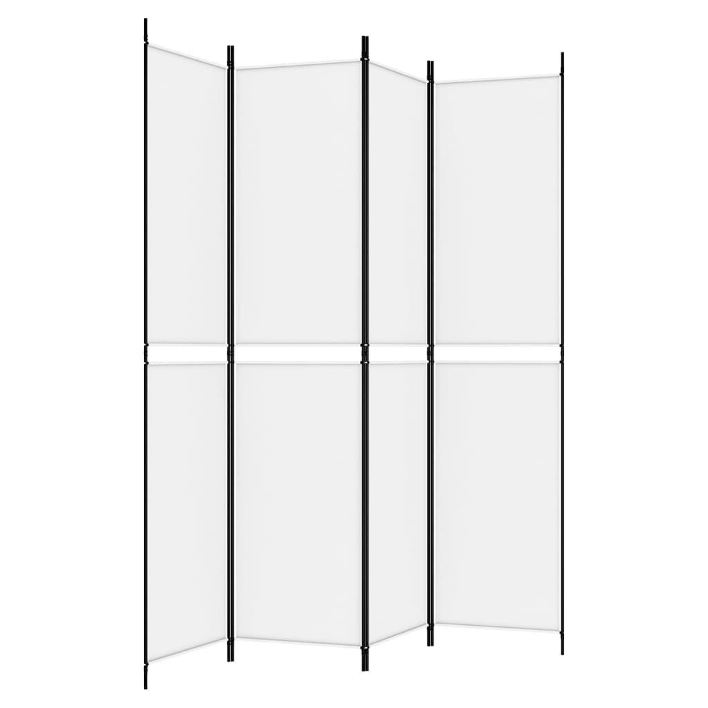 Kambario pertvara, 4 dalių, baltos spalvos, 200x220cm, audinys