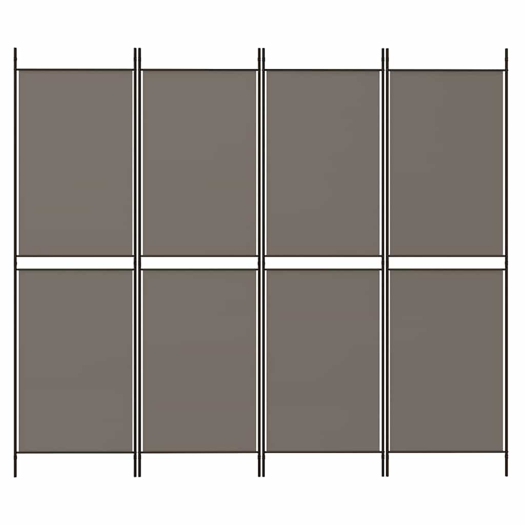 Kambario pertvara, 4 dalių, antracito, 200x220cm, audinys