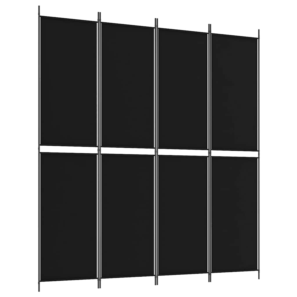 Telpas nodalītājs, 4 daļas, melns, 200x220cm, audums