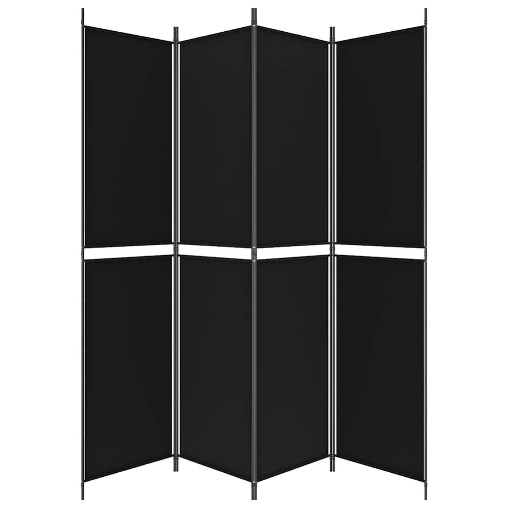 Telpas nodalītājs, 4 daļas, melns, 200x220cm, audums