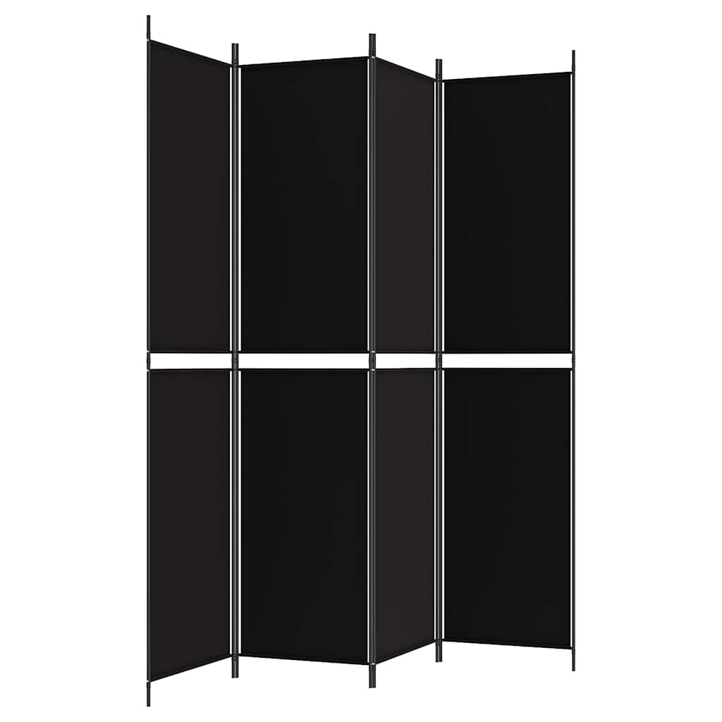 Telpas nodalītājs, 4 daļas, melns, 200x220cm, audums