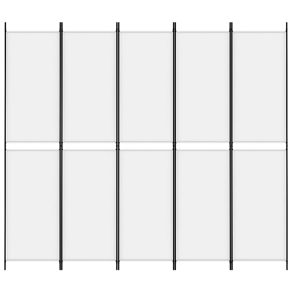 Kambario pertvara, 5 dalių, baltos spalvos, 250x220cm, audinys