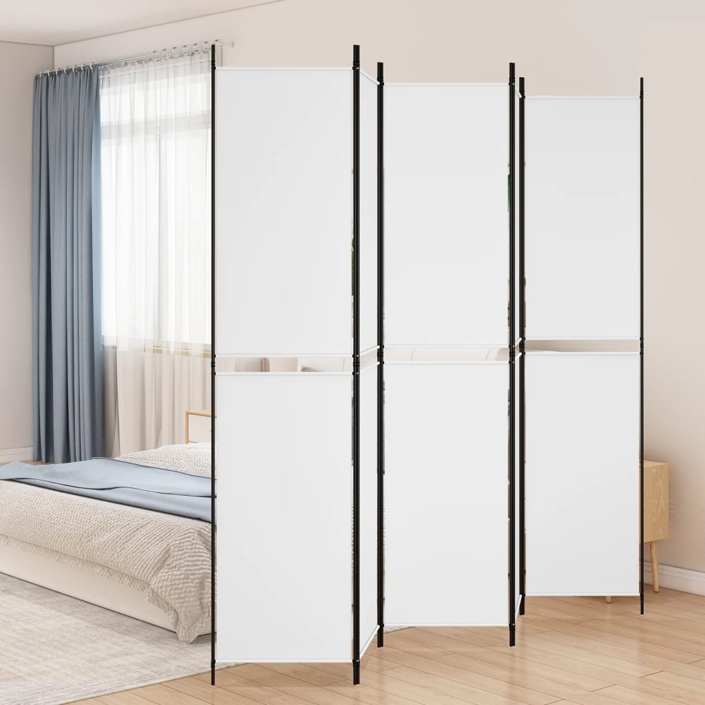 Kambario pertvara, 5 dalių, baltos spalvos, 250x220cm, audinys