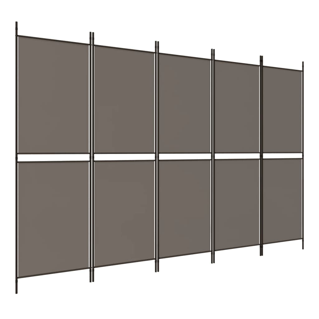 Kambario pertvara, 5 dalių, antracito, 250x220cm, audinys