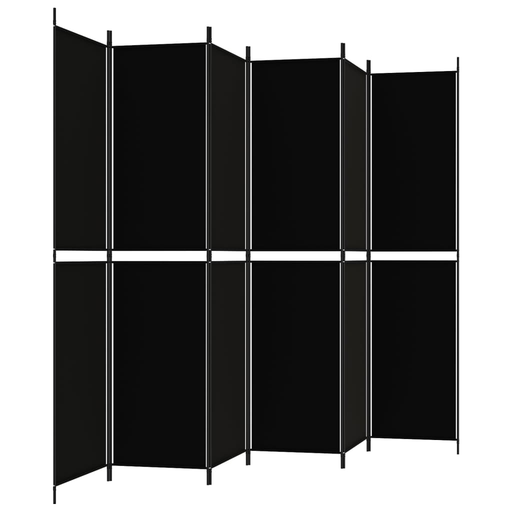 Telpu starpsiena, 6 daļas, melna, 300x220cm, audums