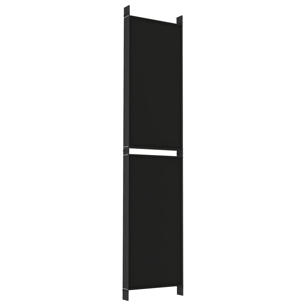Telpu starpsiena, 6 daļas, melna, 300x220cm, audums