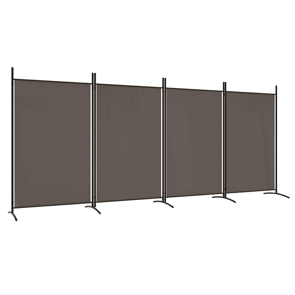 Room Divider, 4-Panel, Anthracite, 346x180cm, Fabric