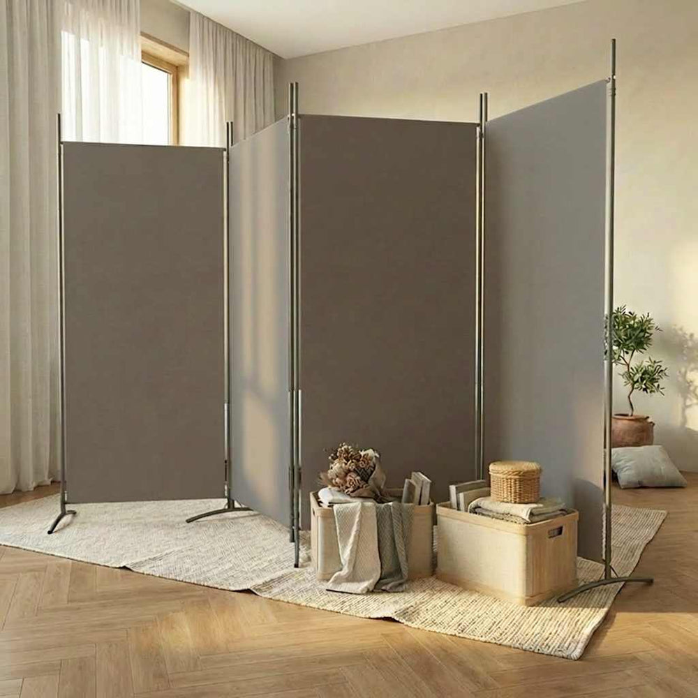 Room Divider, 4-Panel, Anthracite, 346x180cm, Fabric