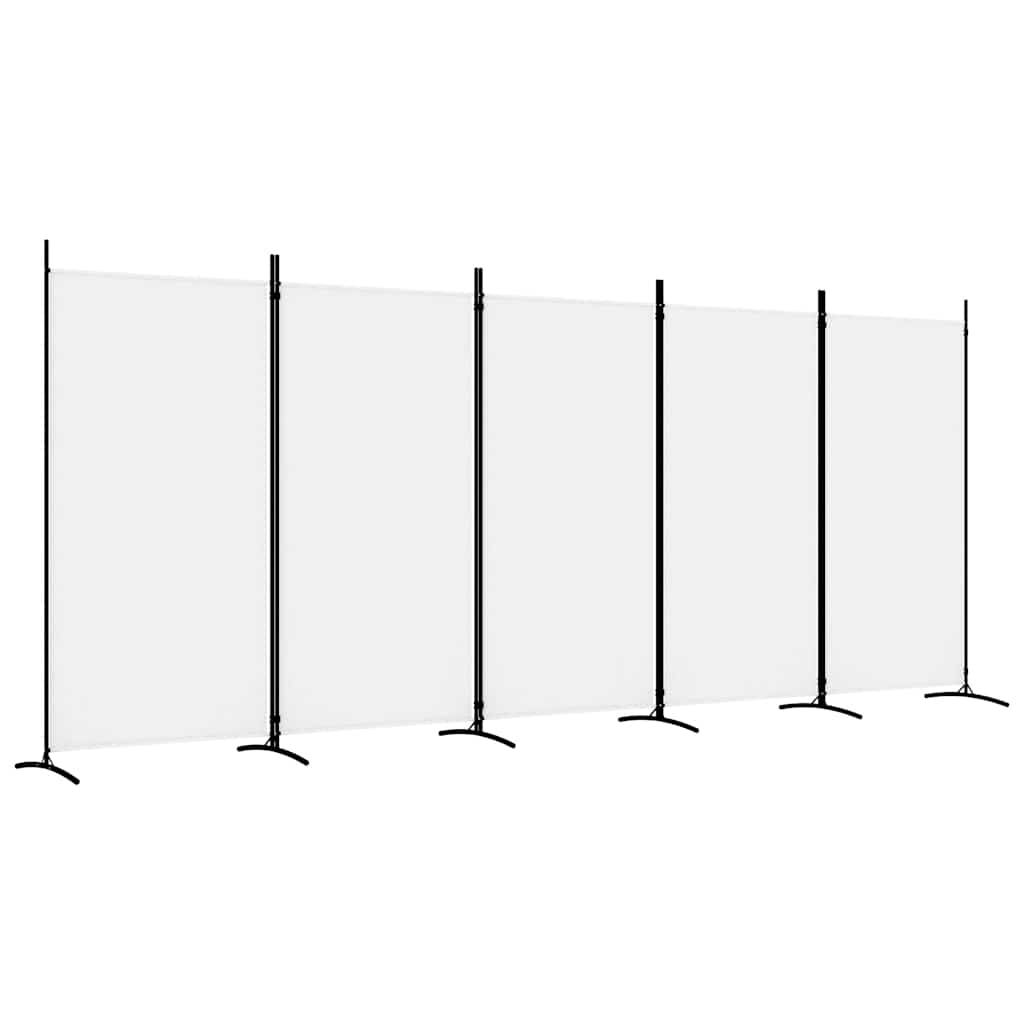 Room divider, 5-panel, white, 433x180cm, fabric