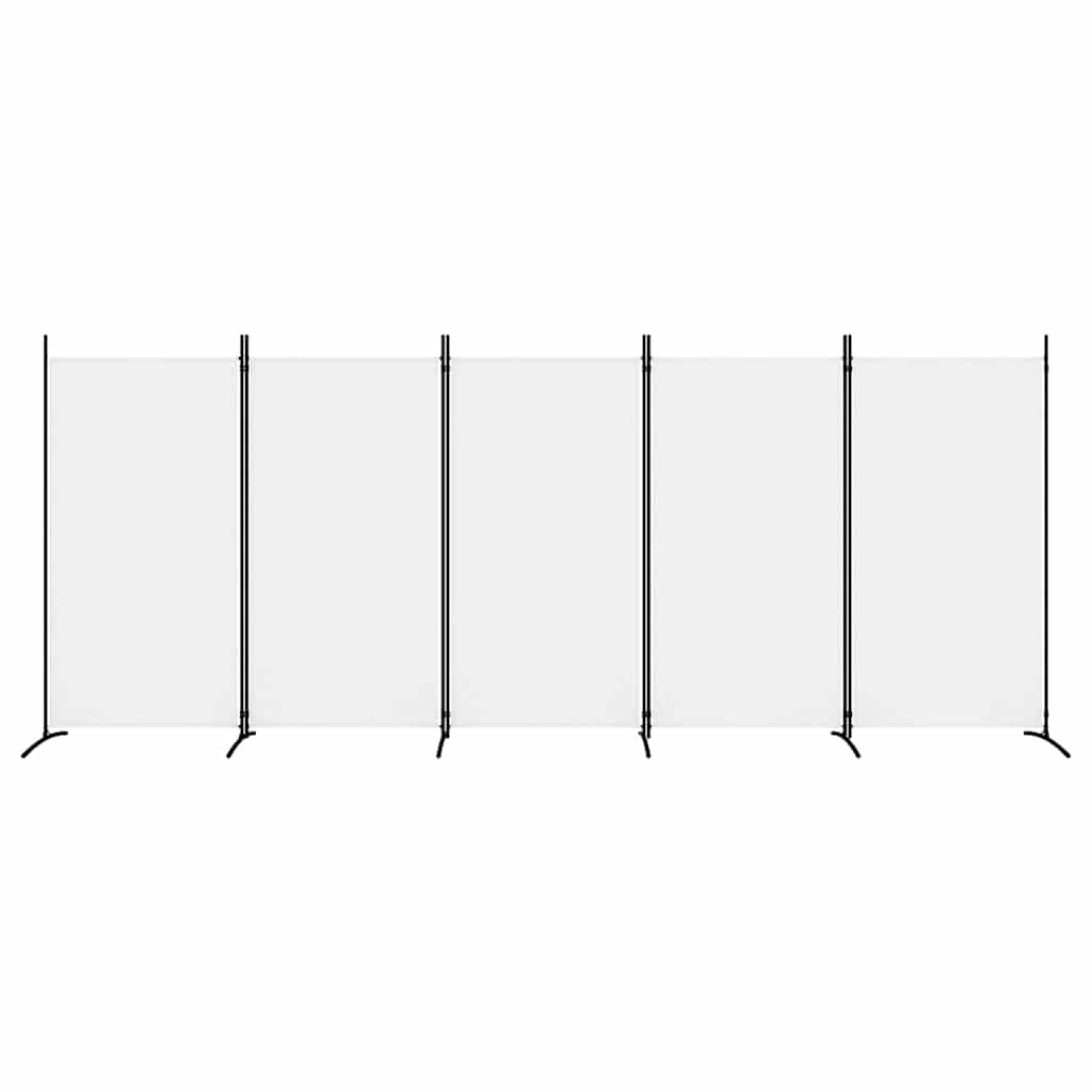 Room divider, 5-panel, white, 433x180cm, fabric
