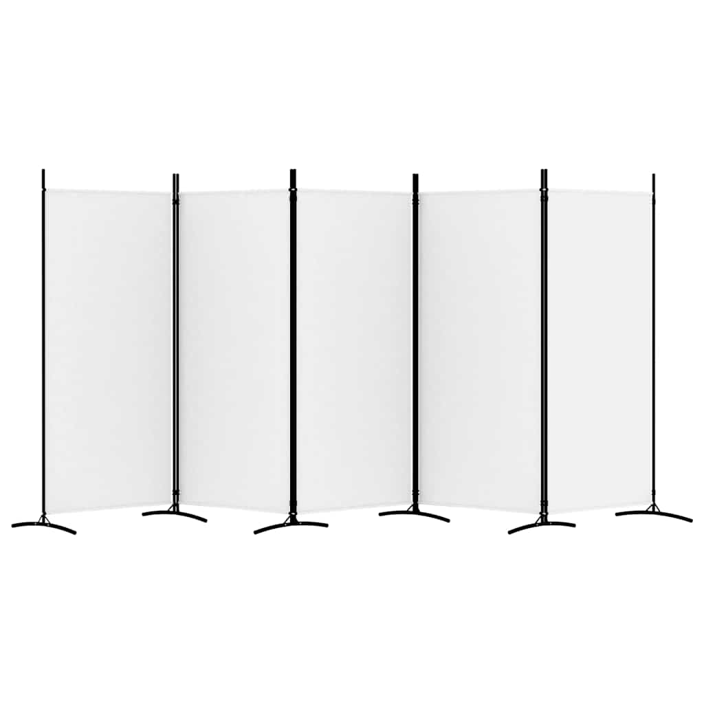 Room divider, 5-panel, white, 433x180cm, fabric