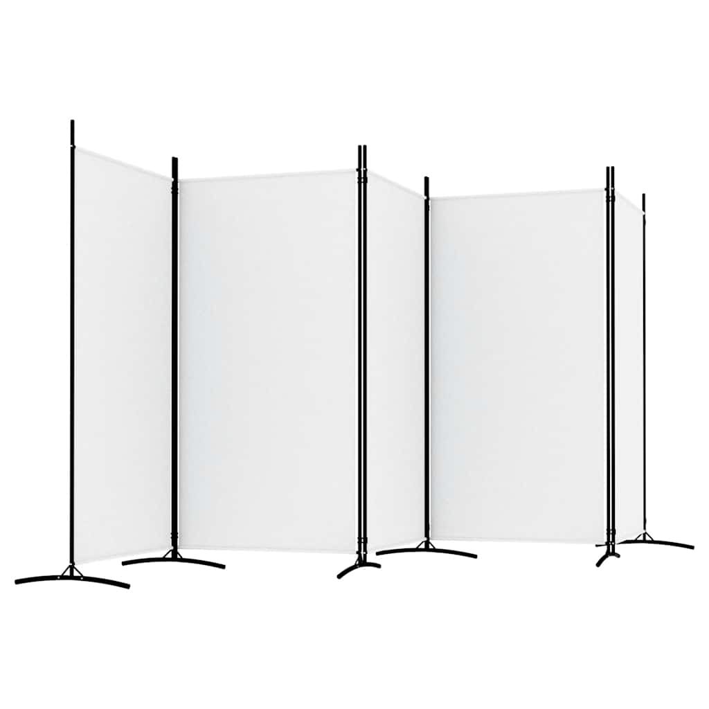 Room divider, 5-panel, white, 433x180cm, fabric