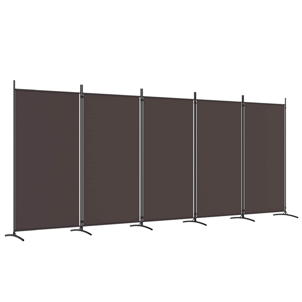 Room divider, 5-panel, brown, 433x180cm, fabric