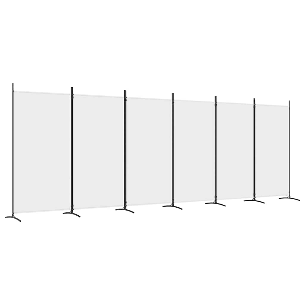 Room divider, 6-panel, white, 520x180cm, fabric