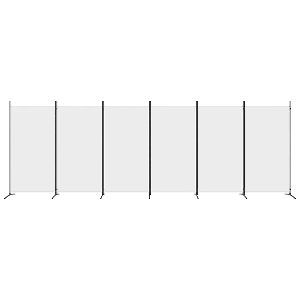 Kambario pertvara, 6 dalių, baltos spalvos, 520x180cm, audinys