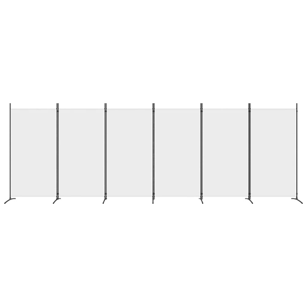 Kambario pertvara, 6 dalių, baltos spalvos, 520x180cm, audinys