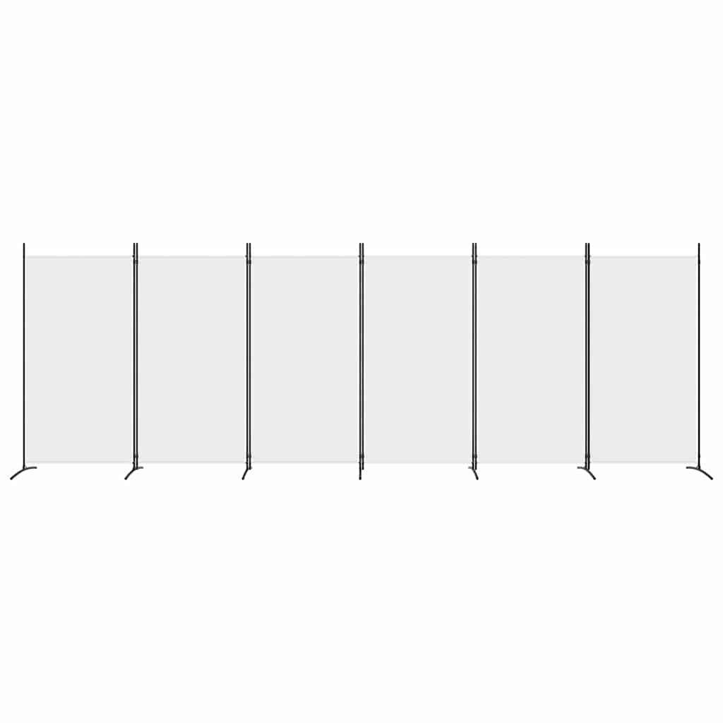Room divider, 6-panel, white, 520x180cm, fabric