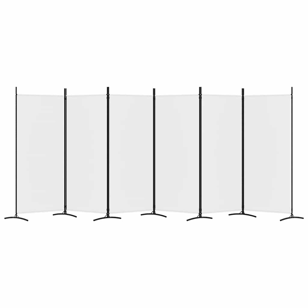Room divider, 6-panel, white, 520x180cm, fabric