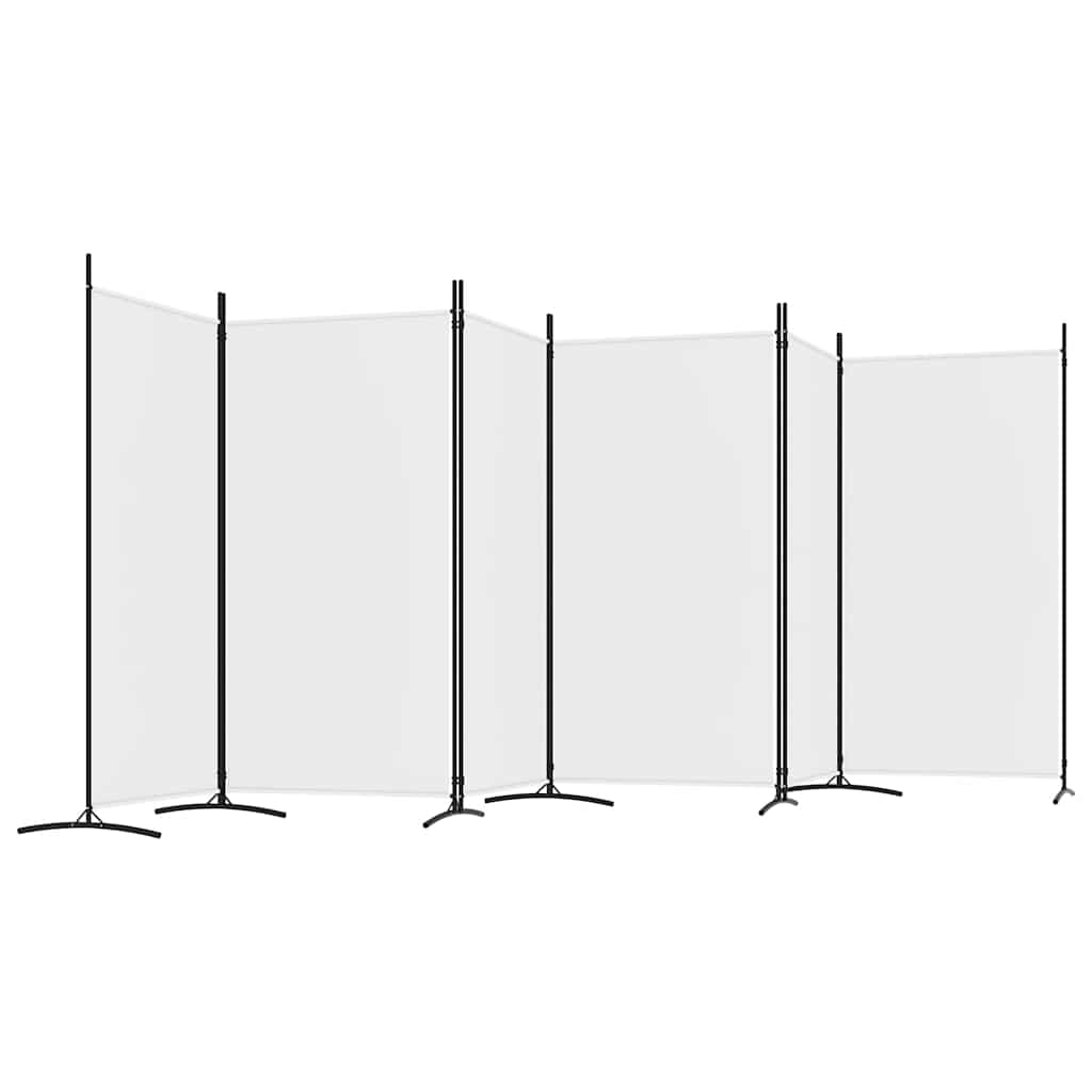 Room divider, 6-panel, white, 520x180cm, fabric