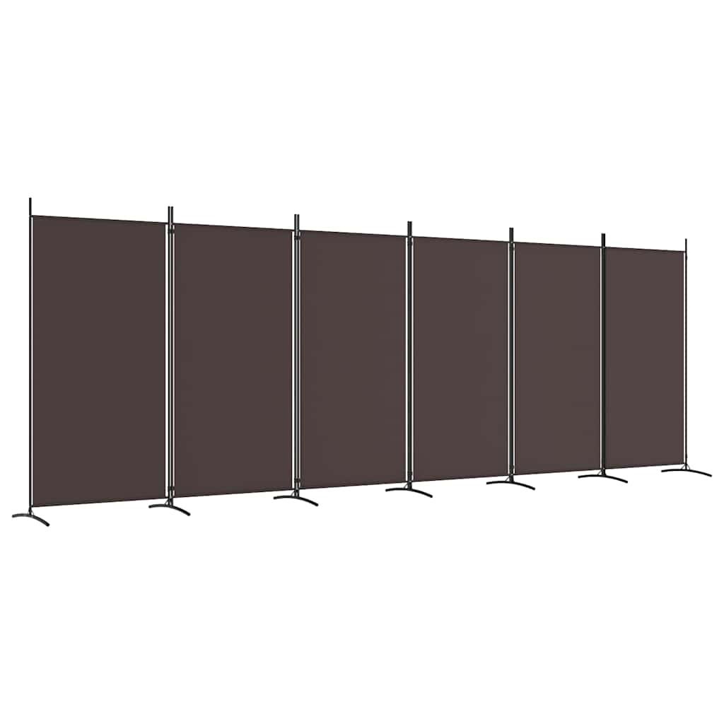 Kambario pertvara, 6 dalių, rudos spalvos, 520x180cm, audinys