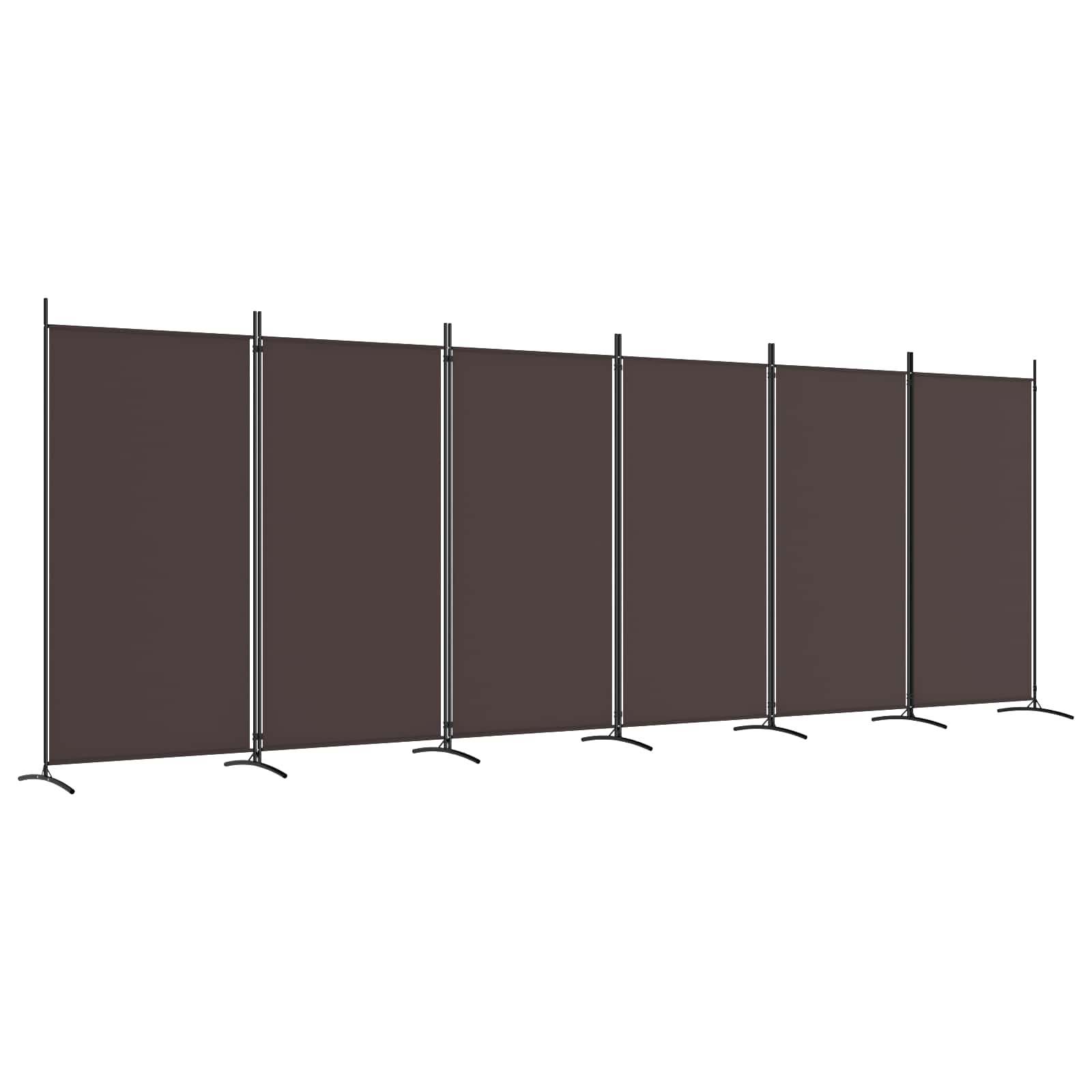 Kambario pertvara, 6 dalių, rudos spalvos, 520x180cm, audinys