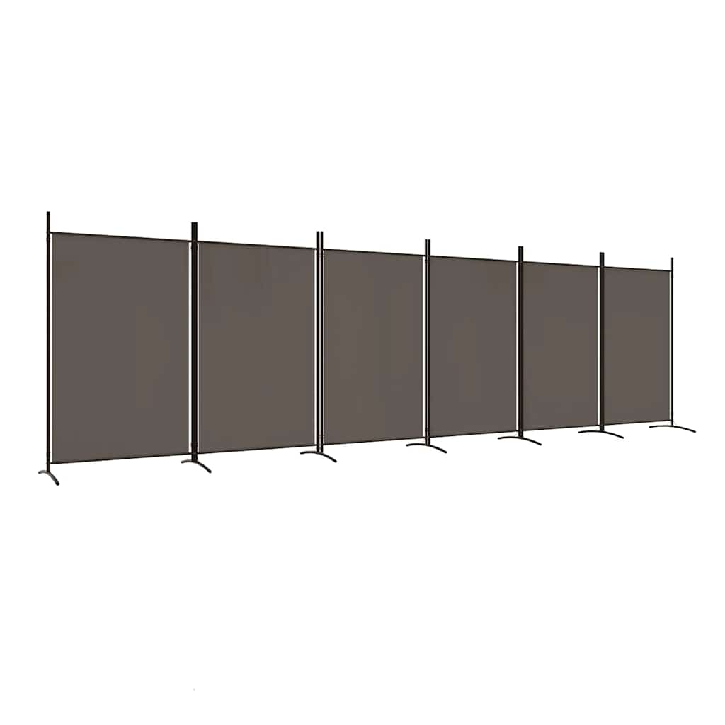 Kambario pertvara, 6 dalių, antracito, 520x180cm, audinys