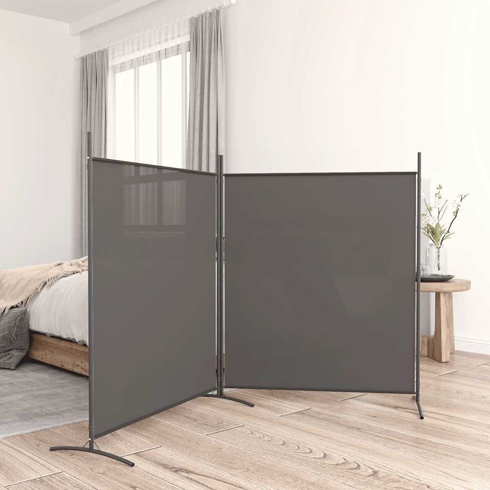 Room divider, 2-panel, anthracite, 348x180cm, fabric