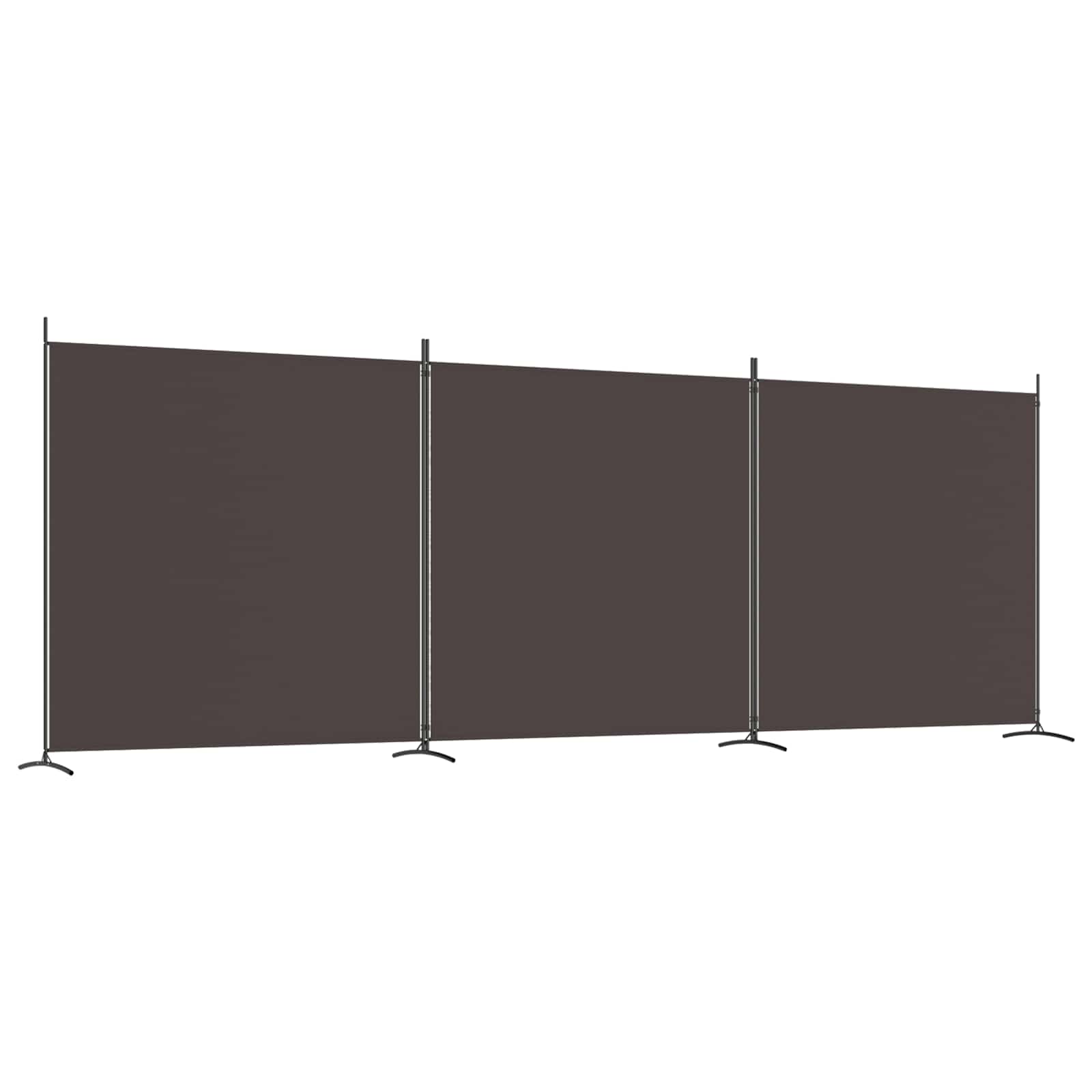 Room divider, 3-panel, brown, 525x180cm, fabric