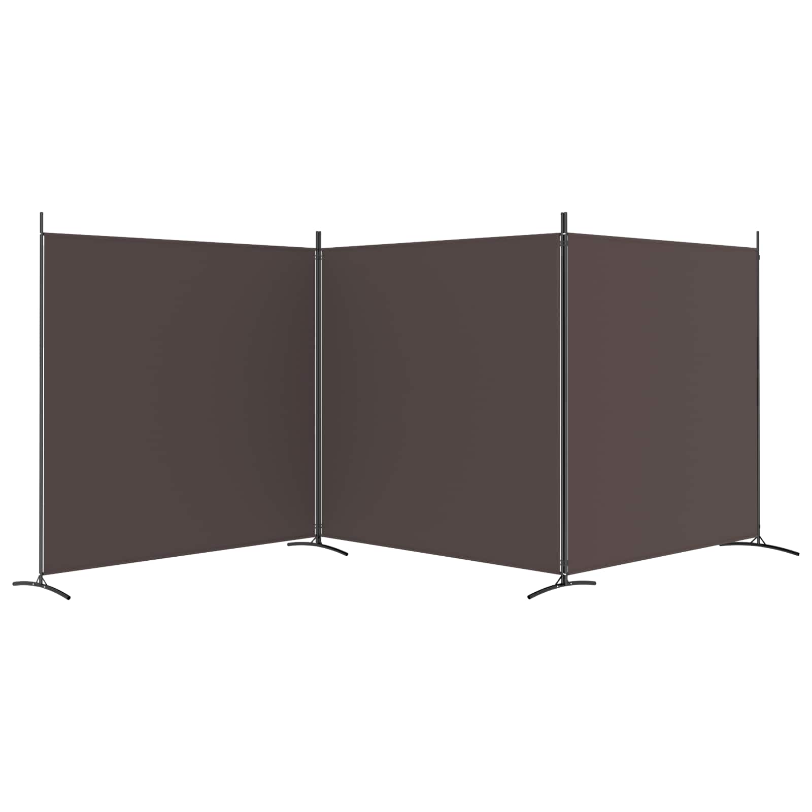 Room divider, 3-panel, brown, 525x180cm, fabric