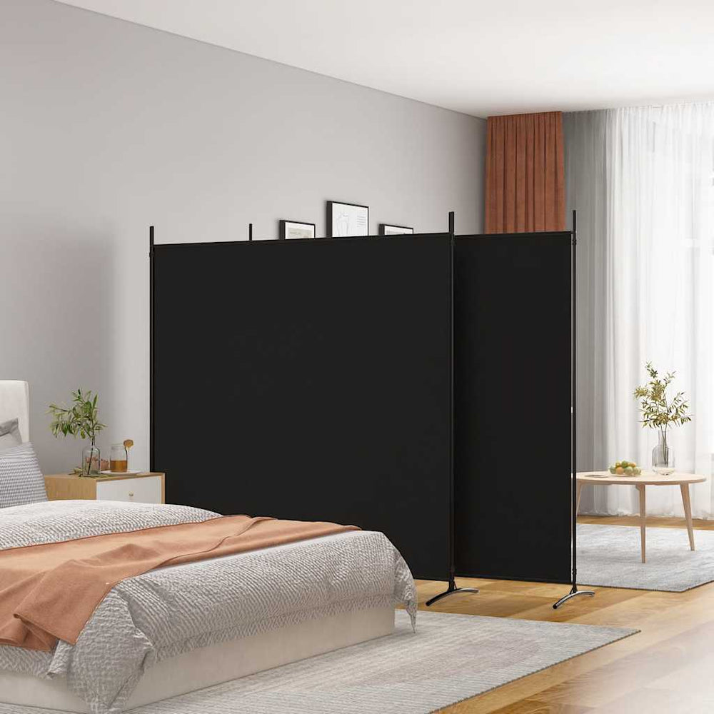 Room divider, 3-panel, black, 525x180cm, fabric