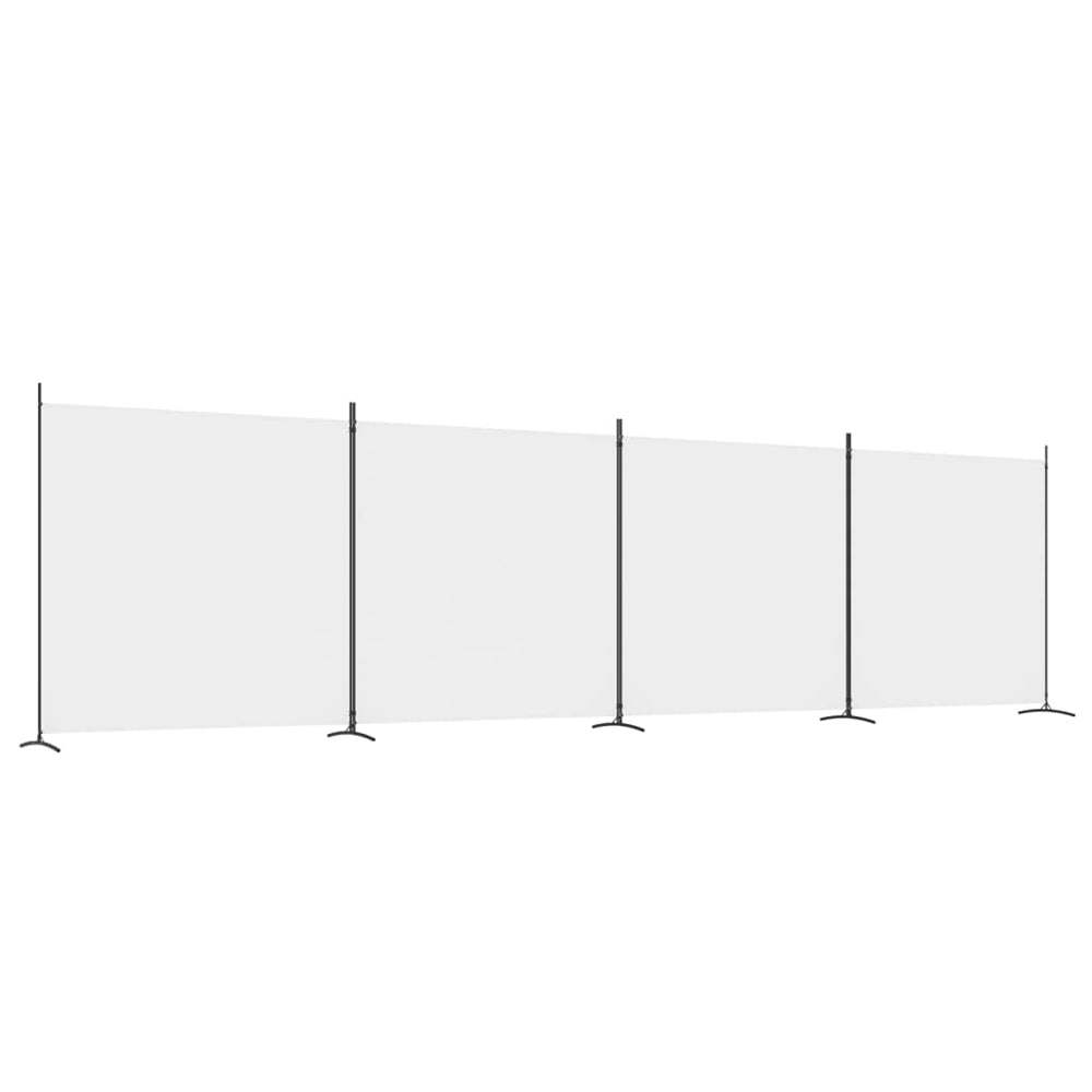 Room divider, 4-panel, white, 698x180cm, fabric