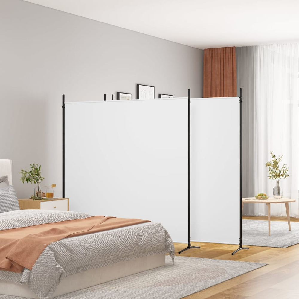 Room divider, 4-panel, white, 698x180cm, fabric