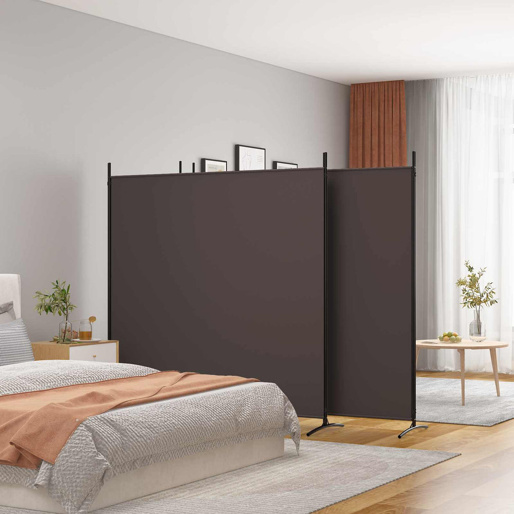 Room divider, 4-panel, brown, 698x180cm, fabric