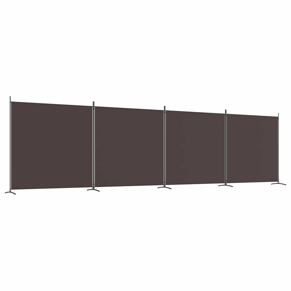 Room divider, 4-panel, brown, 698x180cm, fabric