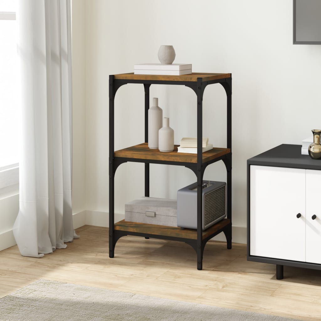 Bookcase, smoked oak, 40x33x70.5cm, wood/steel