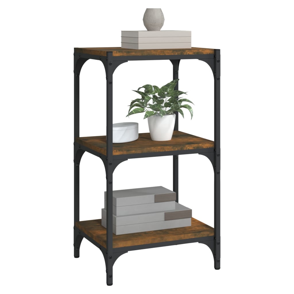 Bookcase, smoked oak, 40x33x70.5cm, wood/steel