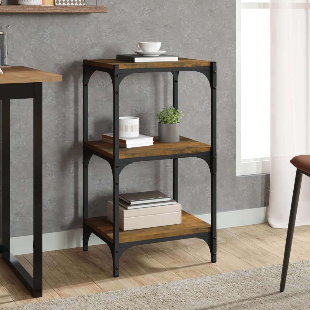 Bookcase, smoked oak, 40x33x70.5cm, wood/steel