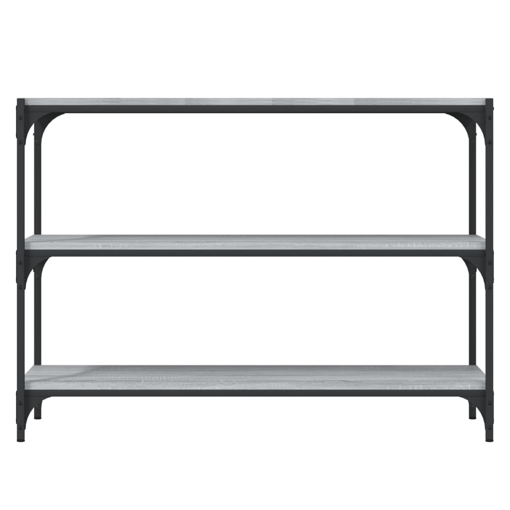 Bookcase, grey oak, 100x33x70.5cm, wood and steel