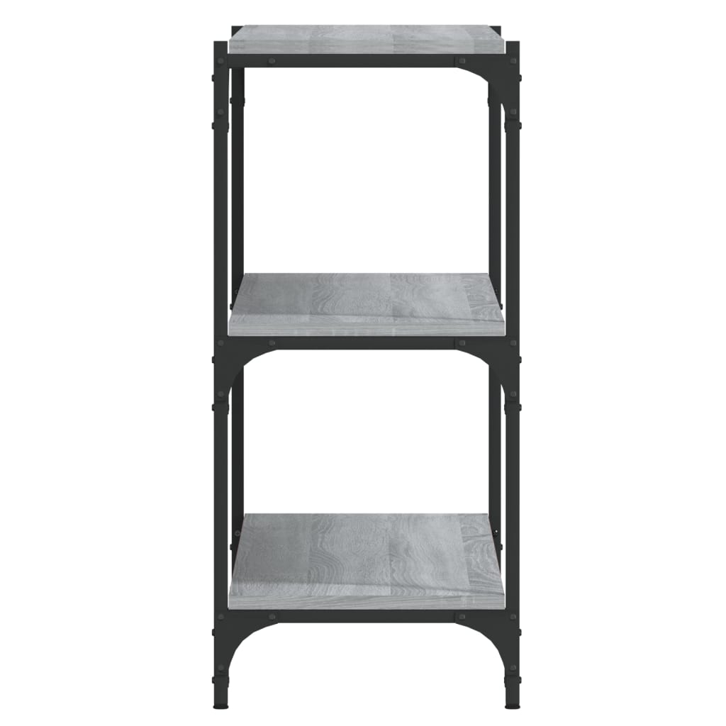 Bookcase, grey oak, 100x33x70.5cm, wood and steel