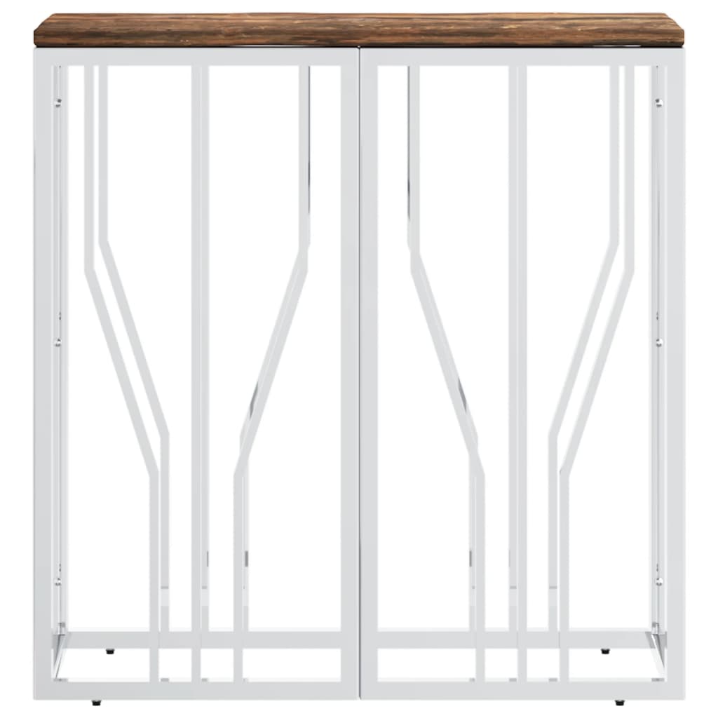 Console table, silver, steel and reclaimed wood