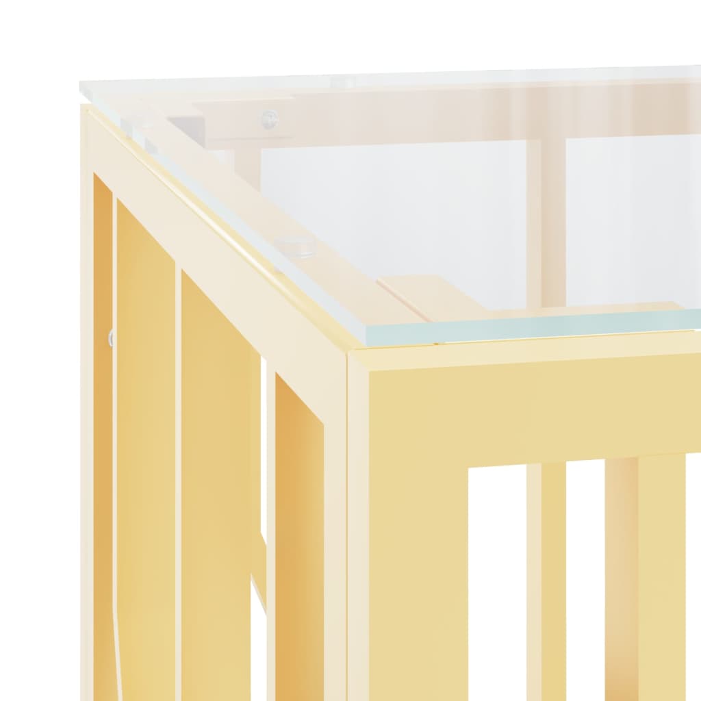 Coffee table, 110x45x45cm, stainless steel and glass