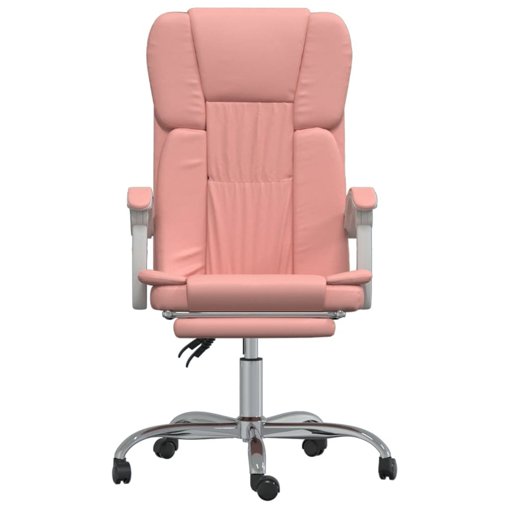 Reclining office chair, pink, artificial leather