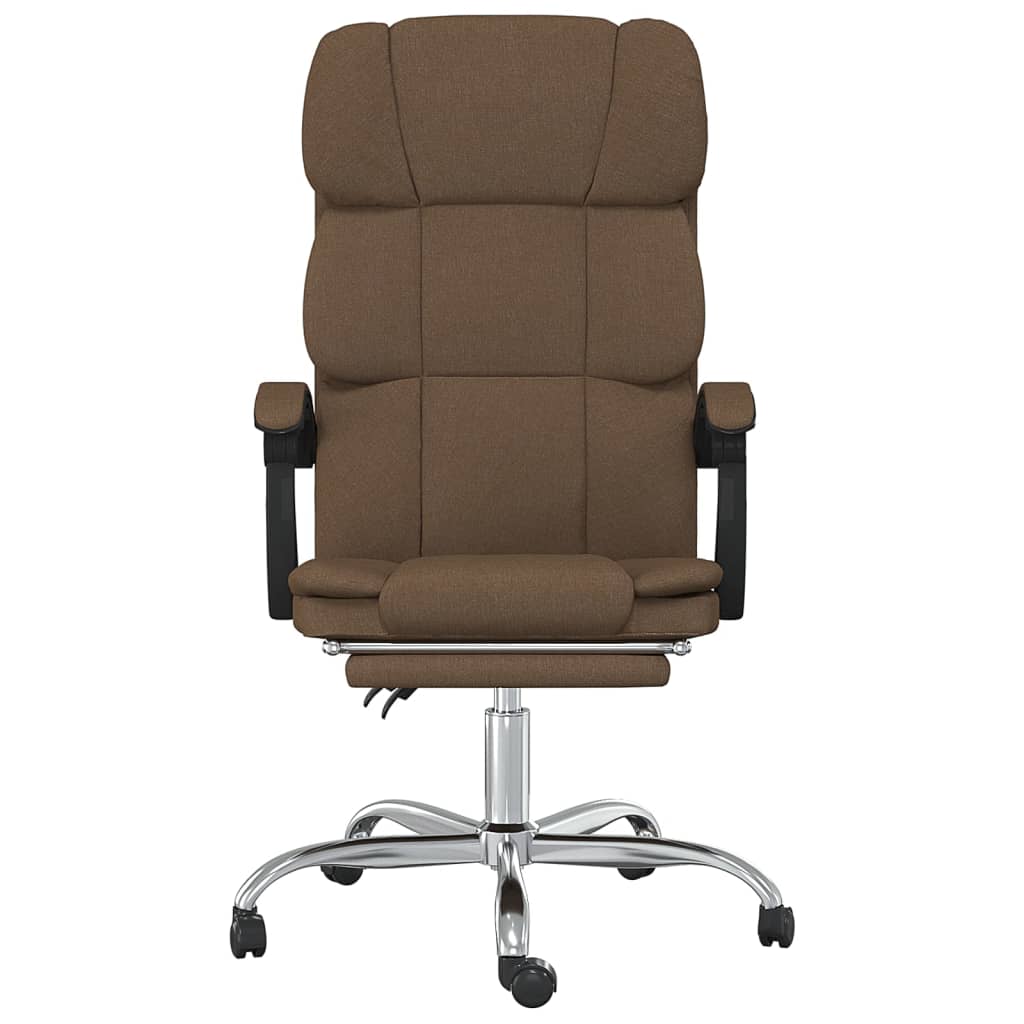 Reclining office chair, brown, fabric