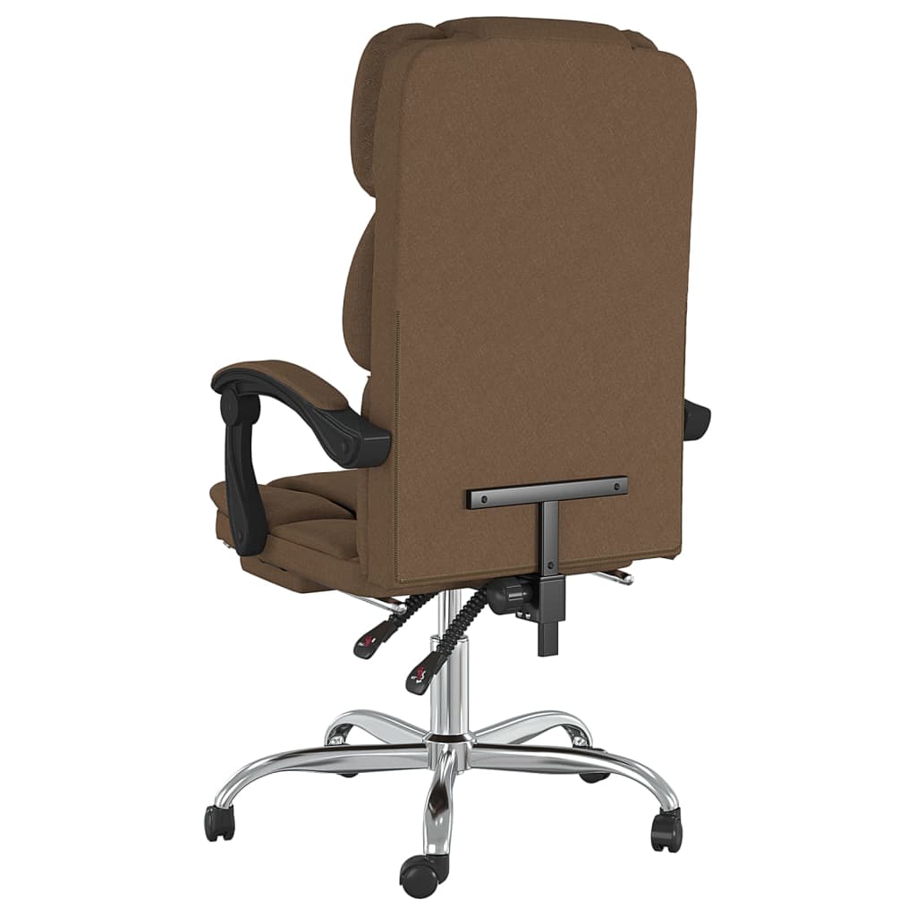 Reclining office chair, brown, fabric