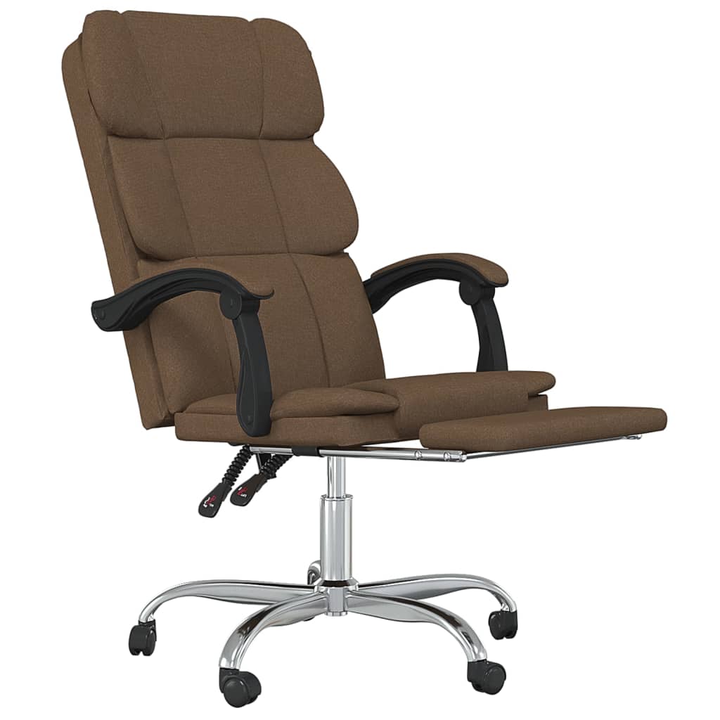 Reclining office chair, brown, fabric