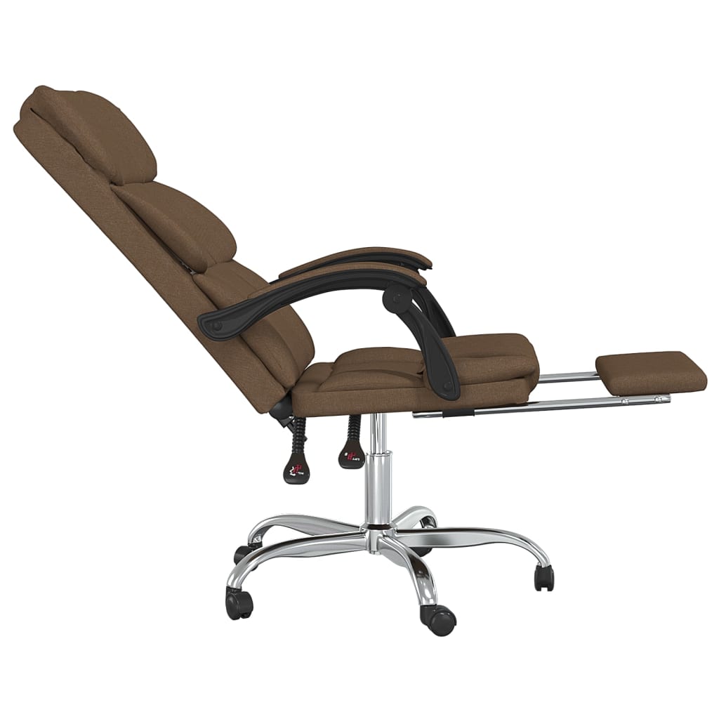 Reclining office chair, brown, fabric