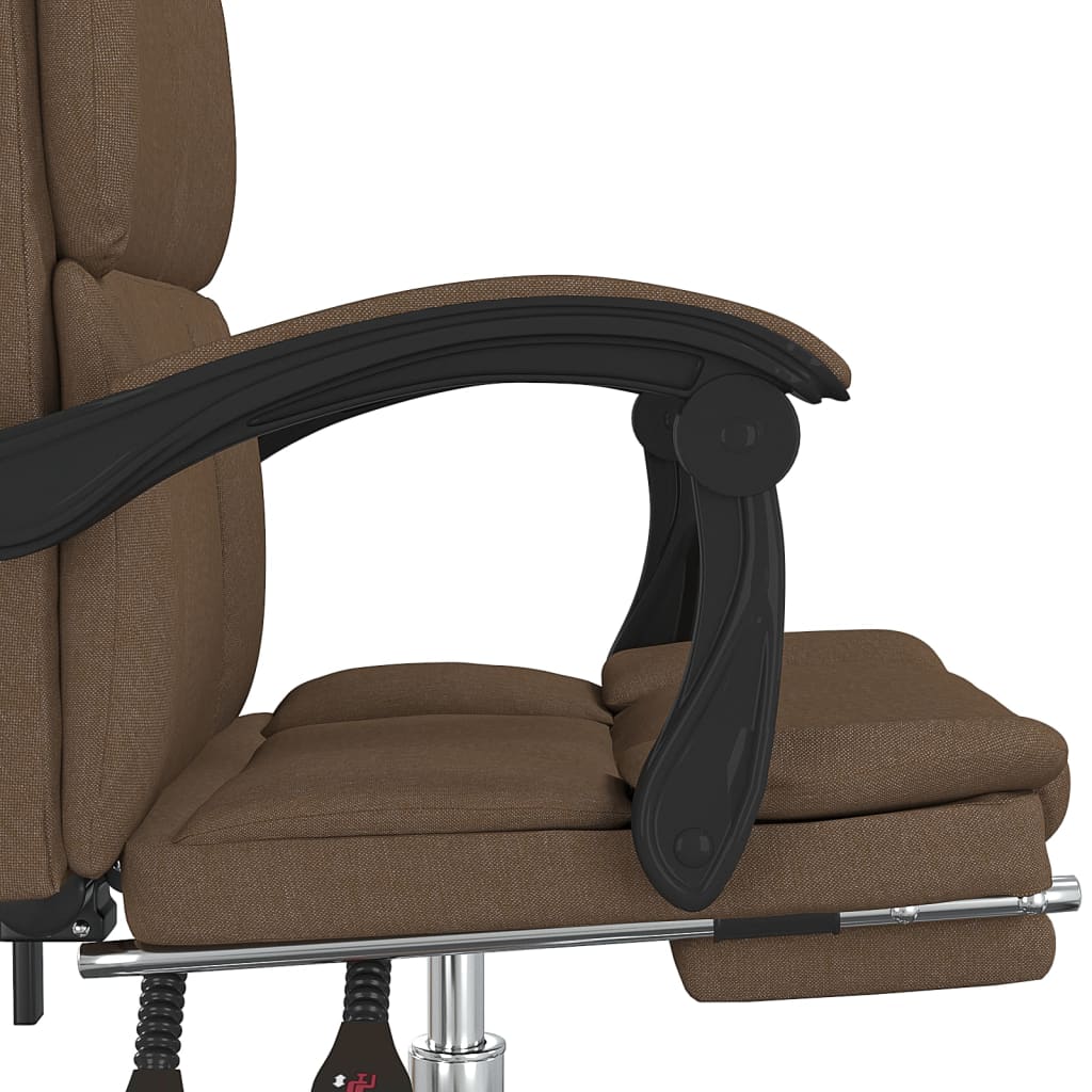Reclining office chair, brown, fabric