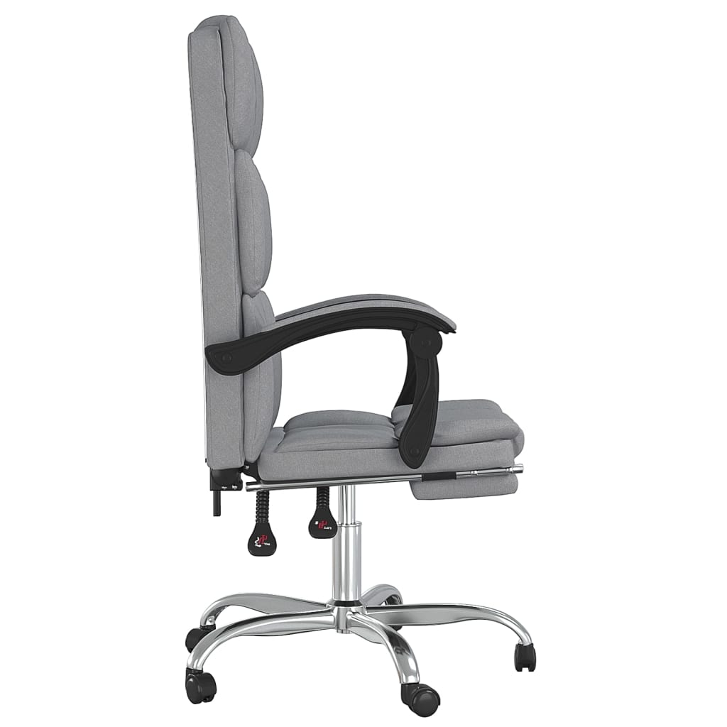 Reclining office chair, light gray, fabric
